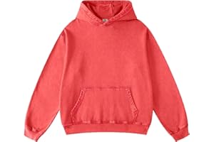 FAIABLE Mens Women Oversized Acid Wash Hoodie Unisex Cotton Heavyweight Sweatshirt Vintage Terry Hoodies Tops 2026