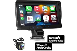 WSRADIOKITS 2024 Newest Wireless Apple Carplay&Android Auto,Portable Touchscreen Automatic Multimedia Player,Car Stereo with Mirror Link/Siri/Google Assistant/Bluetooth/Navigation Screen for All Vehicles