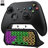 MoKo RGB Backlight Keyboard for Xbox One Controller, Xbox Series X/S, Wireless Chatpad Keypad with 2.4G Receiver&3.5mm Audio 