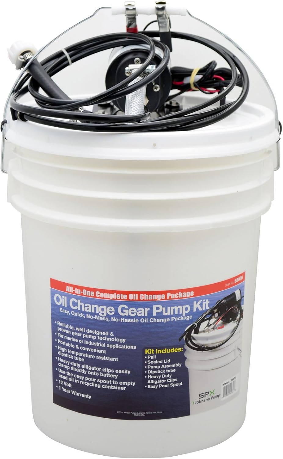 Johnson Pump 65000 Oil Change Pump with Bucket, Engine Mounts Amazon