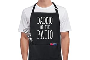 Xornis 100% Cotton Funny Apron with 2 Pockets for Men Women BBQ Grilling Adjustable Bib Black Aprons Gifts Cooking Kitchen