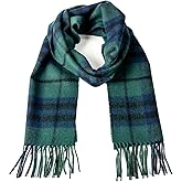 Briomhar Tartan Plaid Wool Scottish Scarf - 100% Lambswool Made in Scotland, Perfect Winter Scarf for Cold Weather