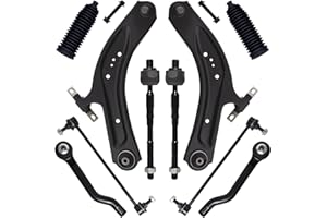 AUQDD 10Pc Front End Suspension Kit Fit For 2014-2020 Ni-ssan Rogue, 17-22 Rogue Sport, 2 Lower Control Arm w/Ball Joint 2 Sway Bar Link 4 Outer Inner Tie Rod End (# K623110 K750783 EV801396 ES801220)