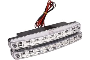 Vernijtrdy Newest 2pcs Super White 8 LED Daytime Running Lights 12V DC Headlight Universal Parking Lamp 12V