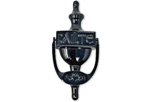 Exclusively Irish Claddagh Door Knocker for Front Door Celtic Brass Knocker Gift for Home 8'' (Black Brass)