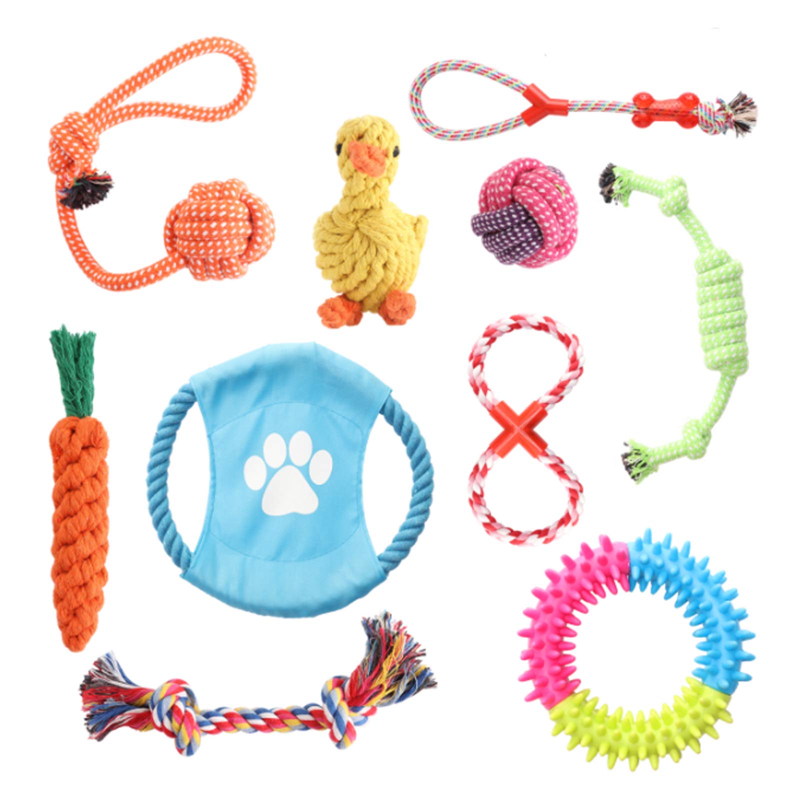 10pcs Puppy Dog Chew Toys, Pet Rope Toys dog molar toy Teething Training Relieve Anxiety and Interactive Play for Large and Small Dogs