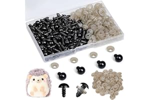 L-LWEIK 320Pcs Safety Eyes for Crocheting 8mm Amigurumi Craft Doll Eyes for Crochet Animals with Washers, Small Stuffed Animal Eyes for Plush Dolls Bear Doll Making Supplies