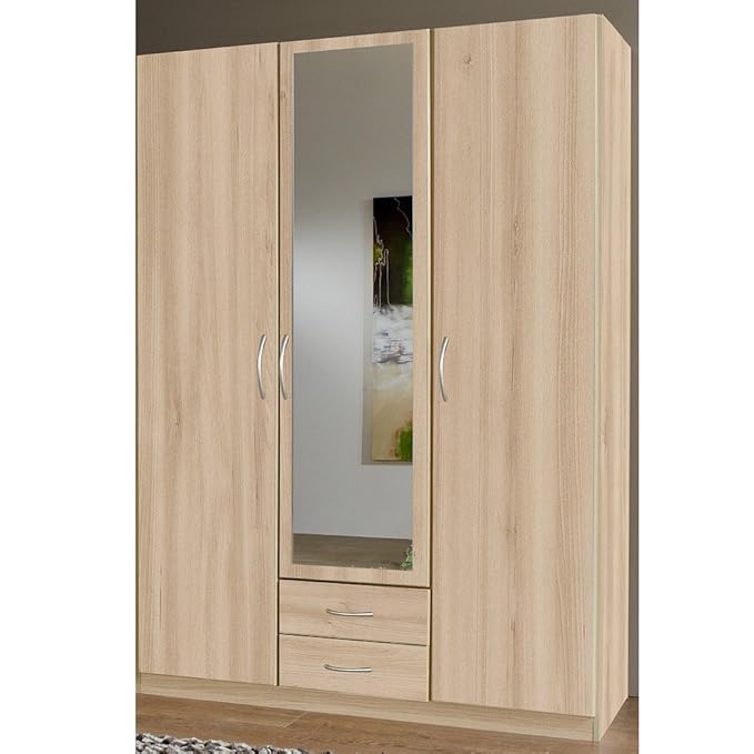 Wimex Kleiderschrank/ Drehtürenschrank Sprint, 3 Türen, 2 Schubladen, (B/H/T) 135 x 197 x 58 cm, Edelbuche