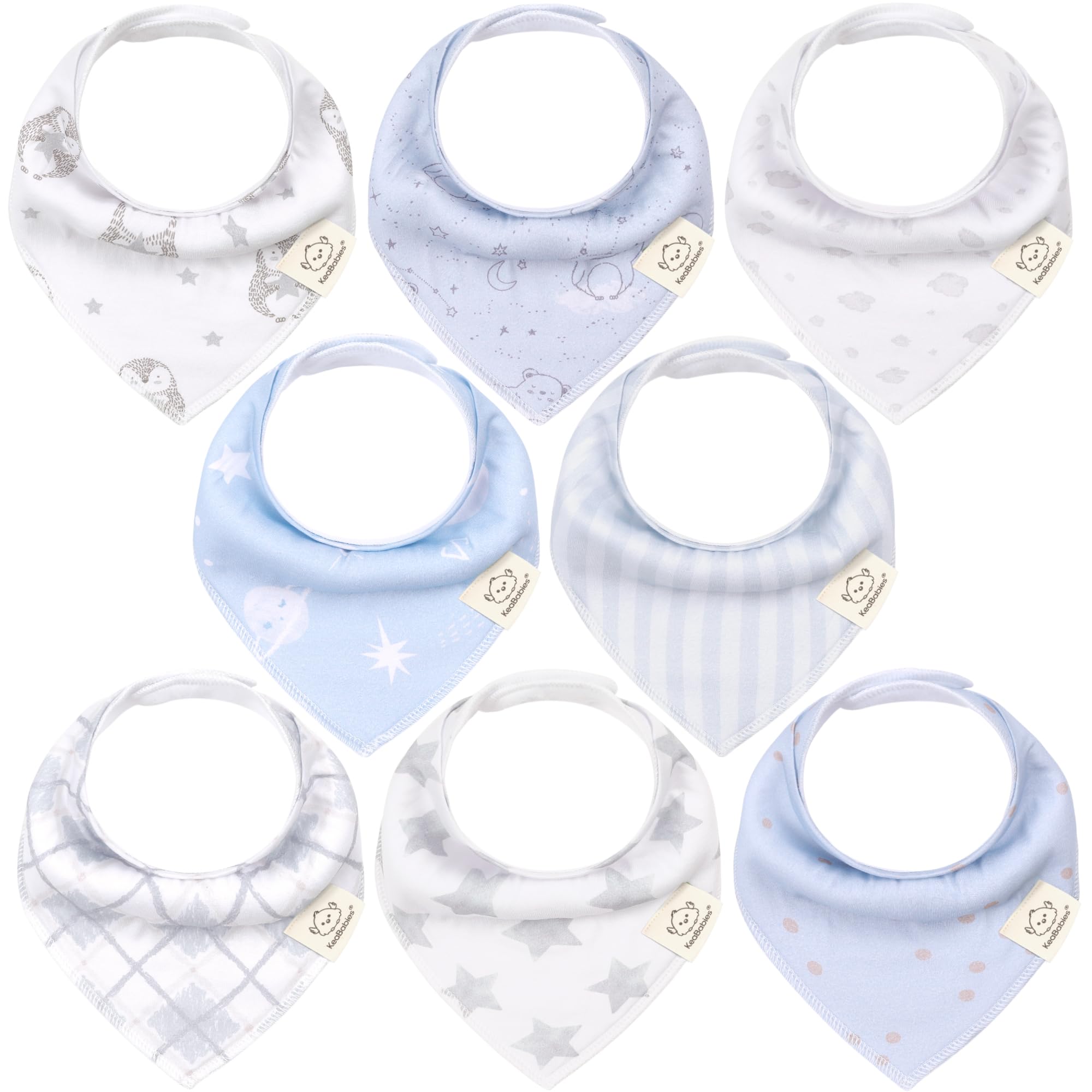 Photo 1 of 8-Pack Organic Baby Bandana Bibs for Boys, Girls - Super Absorbent Triangle Baby Bibs for Drooling and Teething Infant, 100% Cotton Extra Soft for Newborn, Infant 0-36 Months (Constellation)