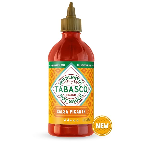 TABASCO BRAND SALSA PICANTE, VIBRANT & MILD HOT SAUCE, EASY-TO-SQUEEZE BOTTLE, THICKER MEXICAN STYLE WITH AUTHENTIC PEPPERS, GARLIC & SPICES, GREAT ON TACOS & MORE, 8.6 FL OZ (PACK OF 1)