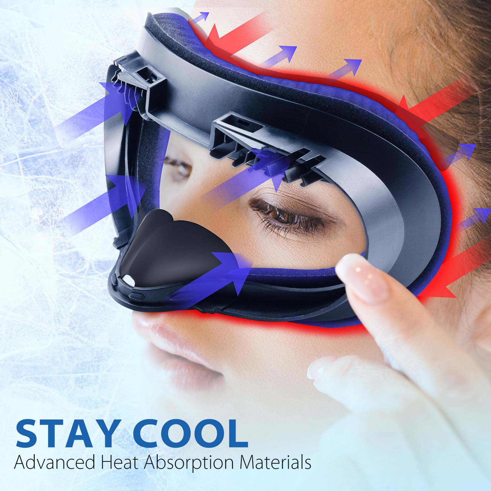 DESTEK Summer Choice Cooling Face Pad Compatible with Oculus Quest 2, Soft & Bouncy Face Cover Replacement, Dry Sweat-Wicking Comfort, with Secure Light-Blocking Nose Guard