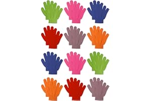 Cooraby 12 Pairs Kids Warm Magic Gloves Teens Winter Stretchy Knit Gloves Boys Girls Knit Gloves
