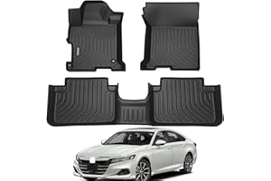 ENZVOIA All Weather Rubber Car Floor Mats Compatible with 2013-2017 Honda Accord, Fit for Honda Accord Floor Mat, Full Set Includes 1st and 2nd Rows Maximum Coverage, Laser Measured, Non Slip