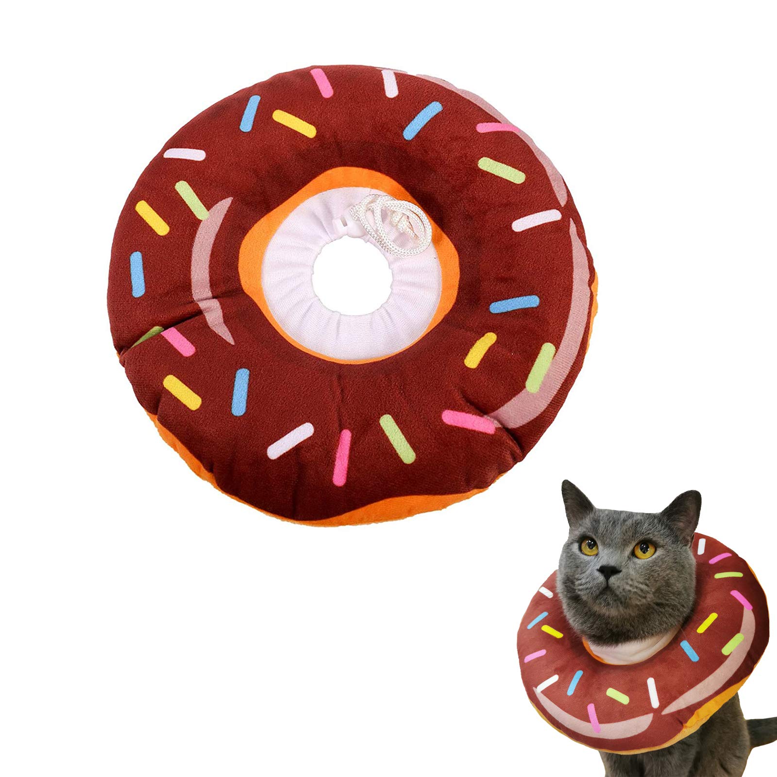 Xinlie Soft Recovery Collar for Cats - Anti Bite & Prevent Licking - Adjustable Cat Cone Collar - Sponge & Cotton Material