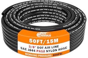 CheeMuii 50 FT 3/8 Pneumatic Tubing 3/8" PA12 Nylon DOT Air Line SAE J844 DOT Air Hose 15.3 Meter 3/8 Inch OD Pneumatic Air T