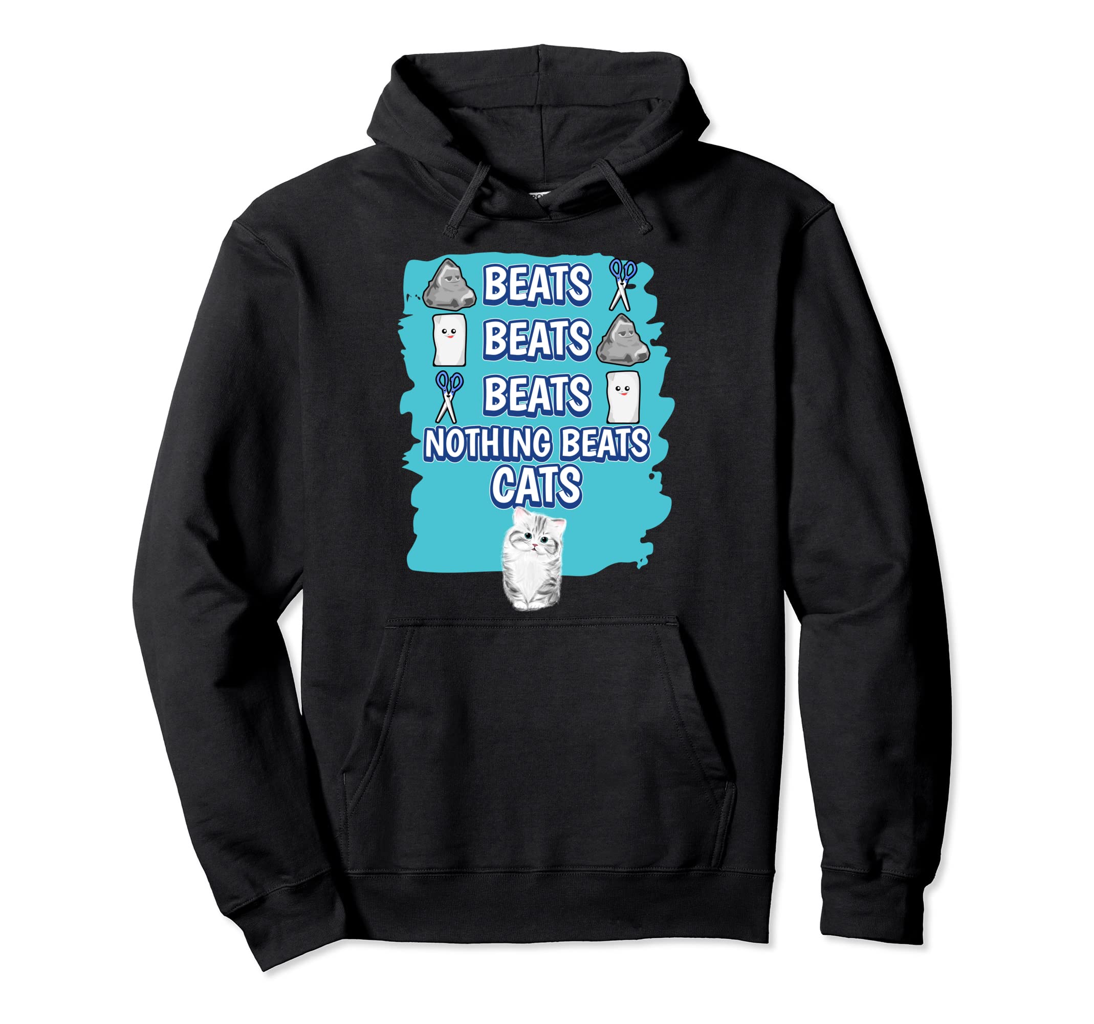 Nothing Beats Cats Rock Paper Scissors Game Cat Pullover Hoodie