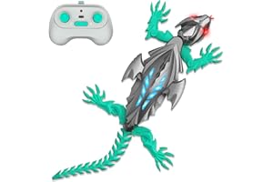TWFRIC Wall Climbing Gecko Lizard, Robot Geckos Lizards Rechargeable Remote Control Car Toy RC Cars Toys for Kids RC Crawler for Boys & Girls Ages 6 & Up Halloween Christmas Birthday Gifts (Grey)