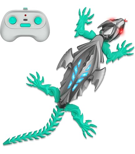 HEX BOTS Wall Crawler Gecko Robot - Rechargeable Remote Control Climbing Toy For Kids 4+