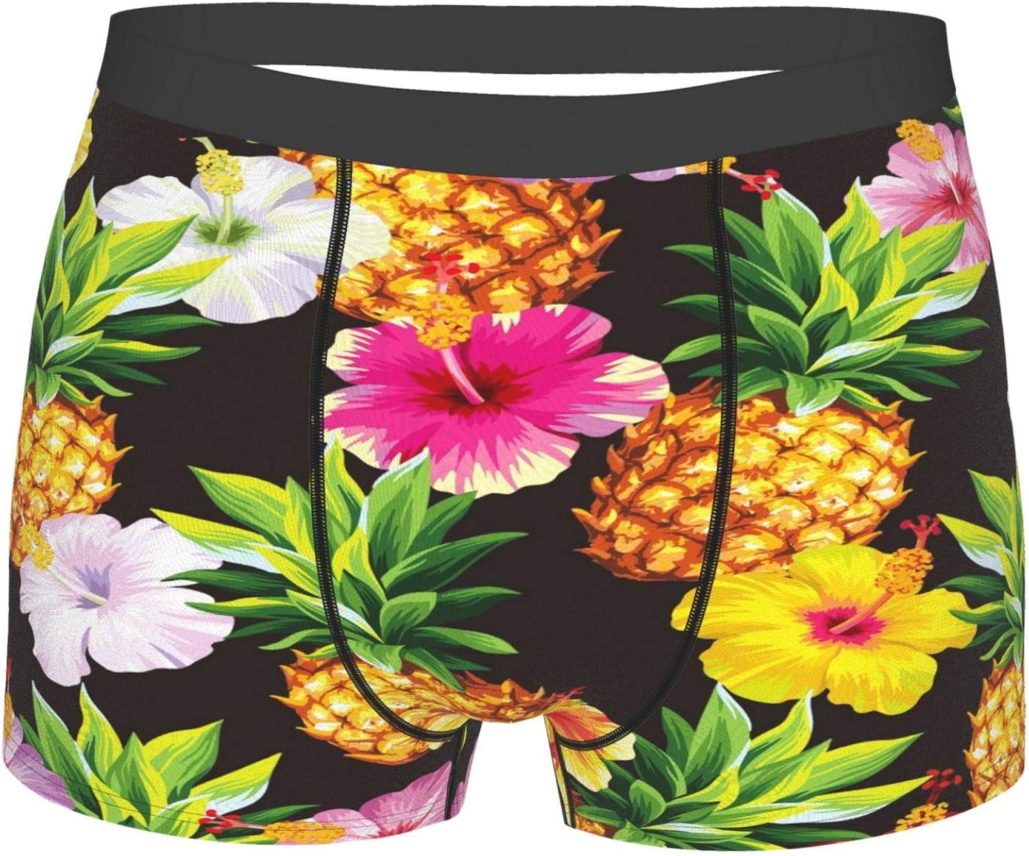 Hawaiian pineapples hibiscus Mens Boxer Briefs Underpants 3D Printed