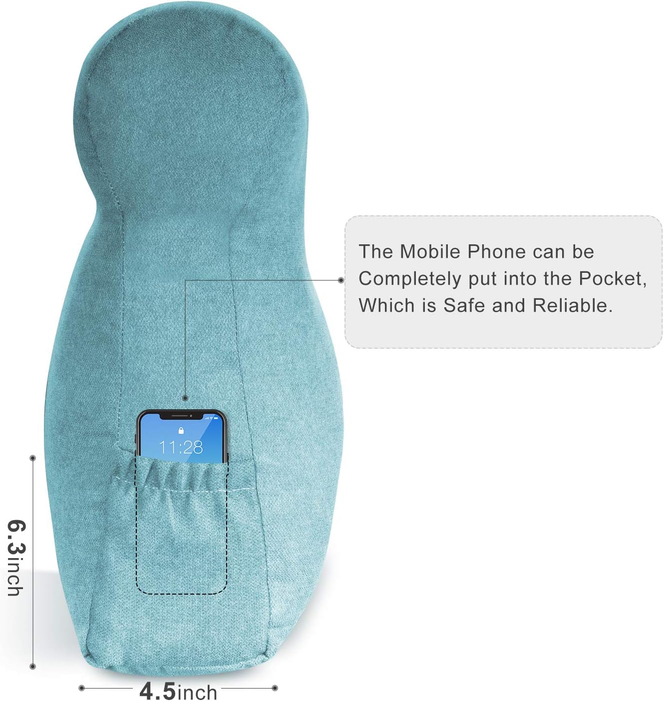 Vekkia Large Triangular Bed Rest Positioning Support Pillow for Reading in Bed, Perfect Bolster Lumbar Cushion for Day Bed & Bunk Bed, Wedge Headboard Pillow with Removable Cover Blue （Twin）: Home & Kitchen