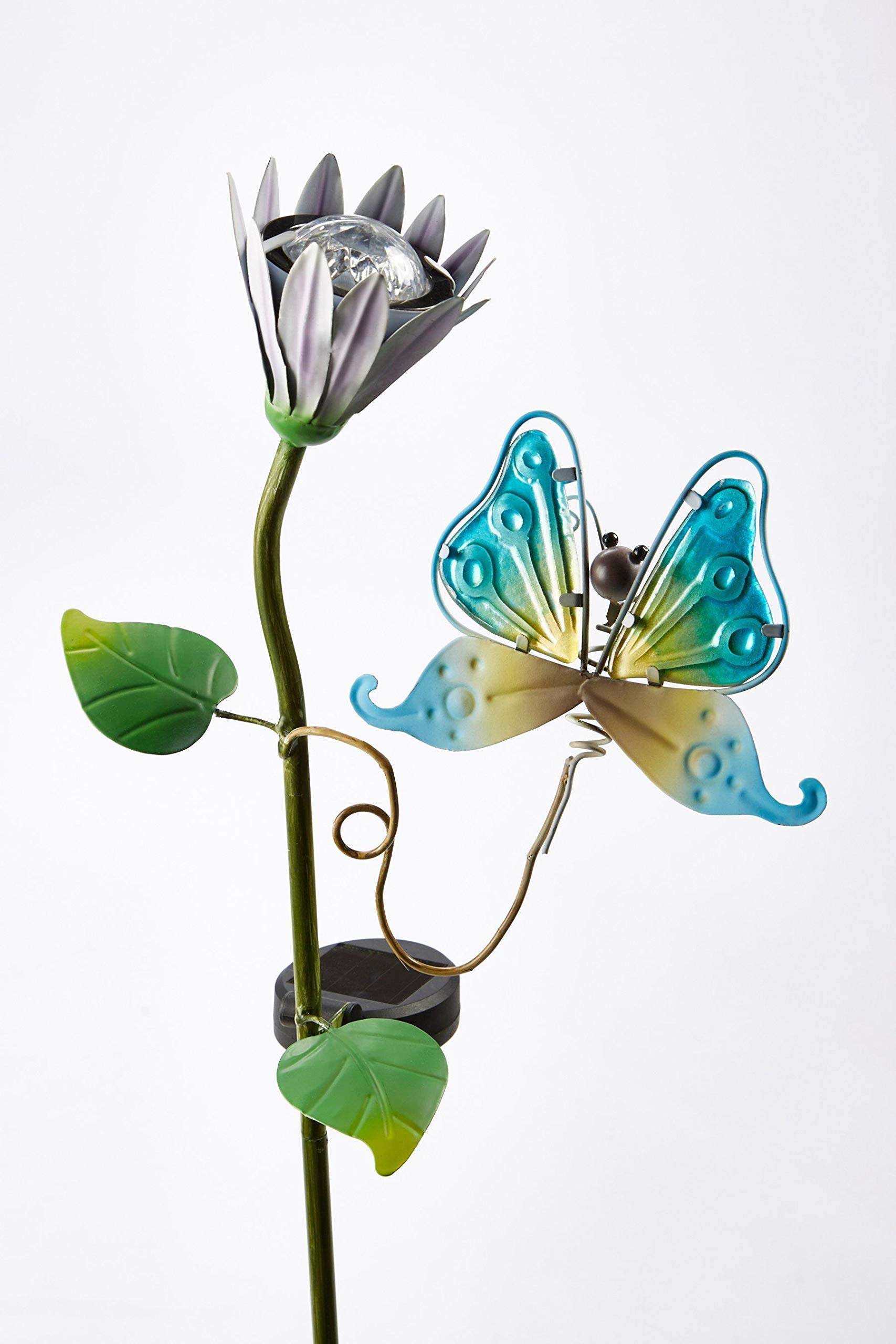 Garden Butterfly and Flower Solar Stake - Colour Changing Light