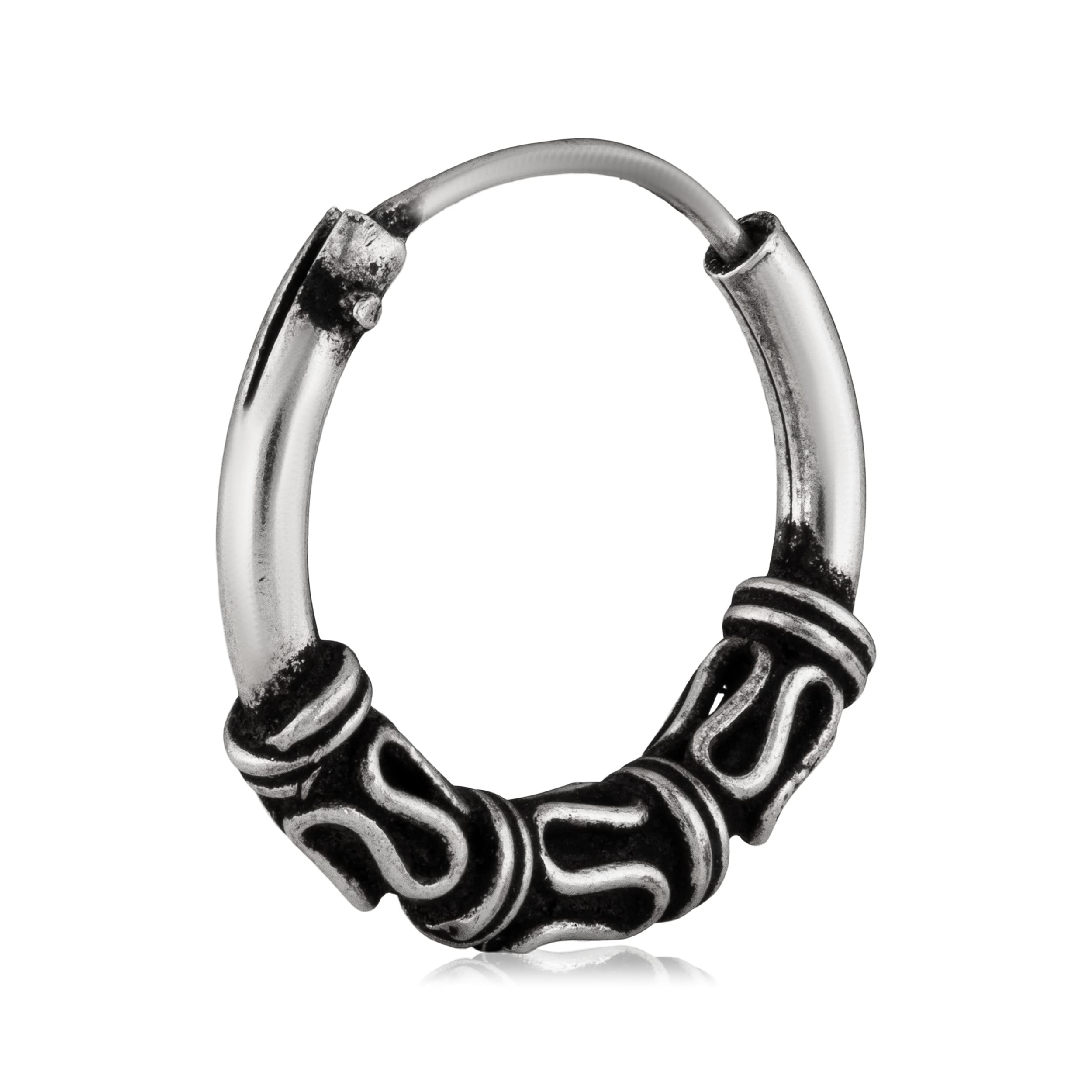 NKlaus 925 Silver Single Earring Celtic CREOLE Gothic Celtic Bali SINGLE 14mm 5041