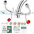 Huanyu Faucet Mounted Eyewash Station 360°Rotation Emergency Eye Wash Station Sink Attachment Adjustable Water Flow Direction Eye Wash Faucet for Lab Factory with 3 Adapters (Style C)