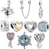 ARVALILS 10 Pack Charms Sets 925 Sterling Silver fits Bracelets and Necklace Pendant Bead Charms Jewelry Gift for Women Family Friends