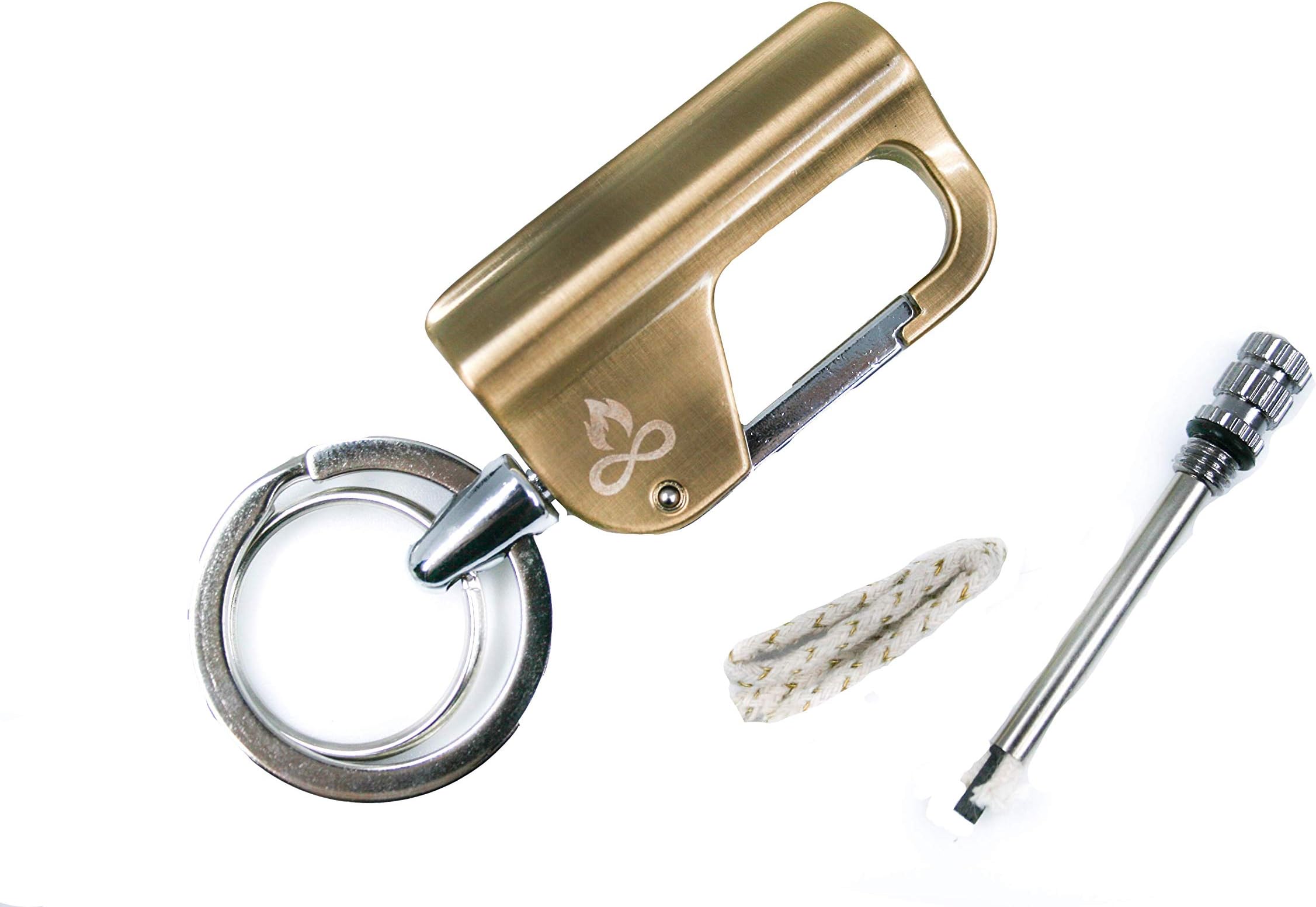 Infinity Match, Permanant Match, Waterproof Matches, Permanent Match, Windproof Match with Carabiner Keychain and 2 Split Rings, Perfect Outdoor Survival Equipment, Match Stick, Fire Starter