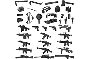 HIMIRICH 38 Pcs WW2 Military Weapons Pack Soldier Style Weapon Accessories, Army Gun Sets Toys Compatible with Classic Building Blocks for Children Age 6 to 15 Years