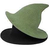 Voilipex Womens Wool Felt Witch Hat Modern Halloween Costume Knitted Wizard Hat Cap 2 Pack