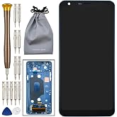 LCD Touch Digitizer Display Screen with Frame Replacement for LG Q Stylo 4 Q Stylo 4 Q710MS LM-Q710FGN Q710AL LML713DL Moroccan Blue