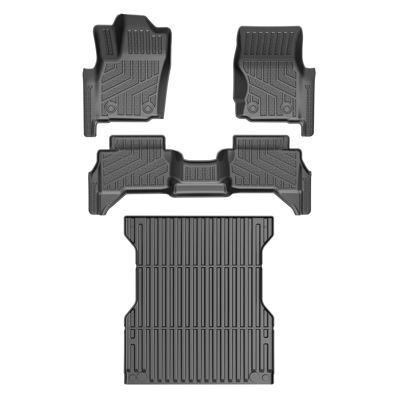 Photo 1 of T TGBROS for Toyota Tacoma Floor Mats 2024-2025 2026 All Weather Floor Liners Bed Liner for Tacoma Accessories Double Cab Car Mats Set Non-Slip TPE Black(Automatic Transmission Only, No Hybrid)