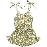 Tikoubabe Toddler Girl Clothes Baby Summer Cute Halter Romper 6 Months to 5 Years Old