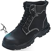 TAERDUN Safety Work Boots for Men & Women Steel Toe Shoes, Oil & Slip Resistant Waterproof Premium Leather Construction & Industrial Boots Botas de Trabajo Puncture Proof Shoes ﻿