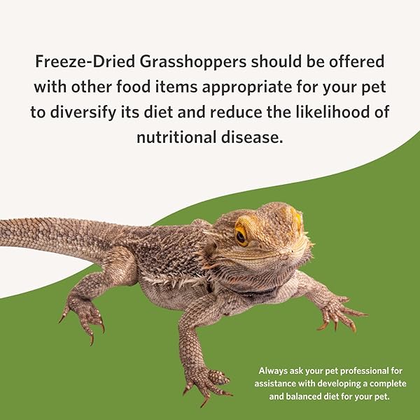 FLUKER’S FREEZE DRIED GRASSHOPPERS, NUTRIENT-PACKED, IDEAL FOR LIZARDS, REPTILES, BIRDS, FISH, HEDGEHOGS, 1.7 OZ