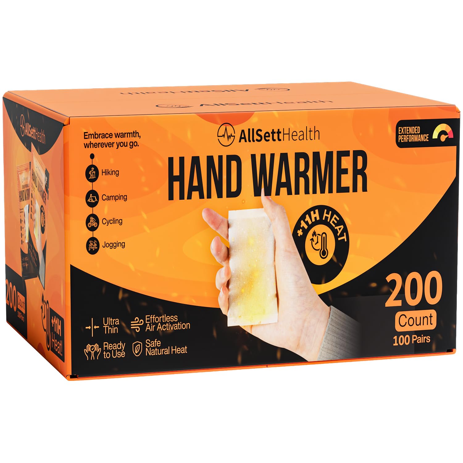 Natural Hand Warmers – Air Activated 11 Hours of Consistent Natural Heat Handwarmers Pack, Easy Activation, Portable Hot Hands Hand Warmers Bulk, Hot Heat Pack Image
