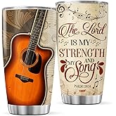CUBICER Guitar Coffee Tumbler Christian Travel Mug With Lid Birthday Gifts For Men Teacher Friends Teen Boys Adults Music Lovers Insulated Cup Stainless Steel Tumblers Inspirational Quote