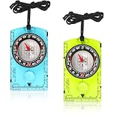 2 Pcs Orienteering Compass, Compasses for Hiking, Survival | Adjustable Declination Scout Compass for Outdoors, Camping, Backpacking