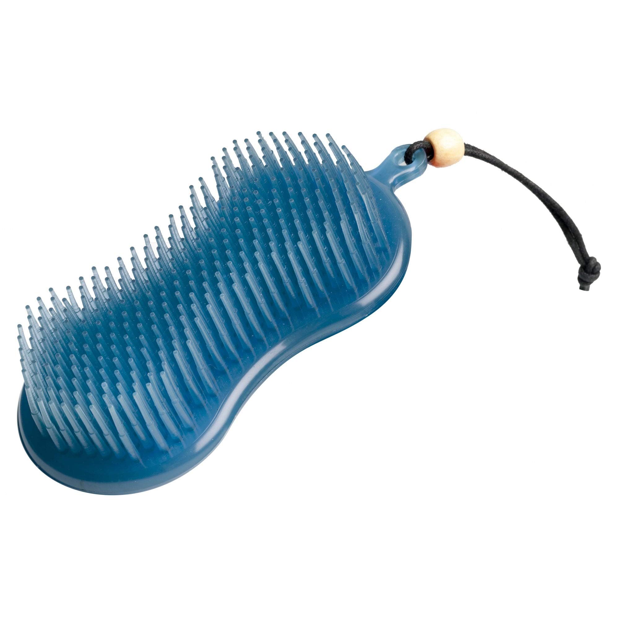 LeMieux Hippo Brush in Blue Two in One Horse Grooming Aid with Gentle Bristles and Rubber Scrubby Sponge - One Size
