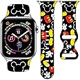 Cartoon Band Compatible with Apple Watch 38mm/40mm/41mm/42mm/44mm/45mm/46mm, Cute Bands Replacement for Apple Watch Series 10 9 8 7 6 5 4 3 SE2, Silicone iWatch Band for Women Men