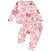 Cute Baby Girl Clothes Long Sleeve Print Sweatshirt Top and Pants Set Toddler Girl Fall Outfits