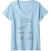 Women's Computer Whisperer, Programmer IT Coder Tech Support V-Neck T-Shirt