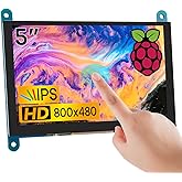Hosyond 5 Inch IPS LCD Touch Screen Display Panel 800×480 Capacitive Screen HDMI Monitor for Raspberry Pi 5/4/3, BB Black, Wi