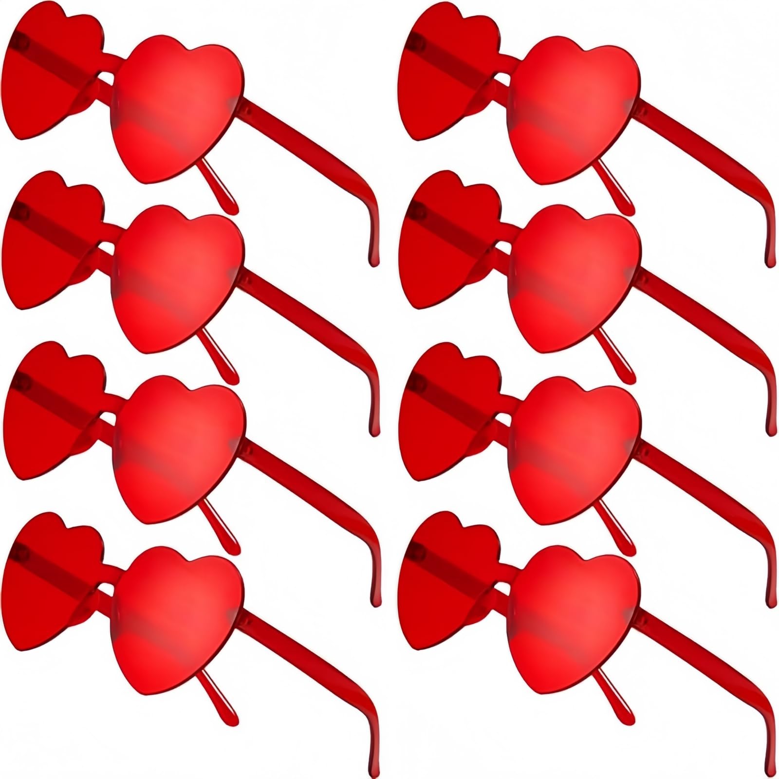 Photo 1 of Virtue morals 8 Pair Red Heart Shaped Frameless Glasses for Girls and Women's Parties