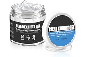 TAZKZZY 7.05 oz Exhibit Gel for Museum, Removable Clear Museum Collection Adhesive Putty Wax for Fixed Antiques to Prevent Falling&Vibration, Reusable Exhibit Putty for Glass, Ceramic and Action Figures