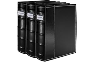 Salajory 3 Pack CD DVD Storage Binder with Zipper - Holds 168 Discs & 84 Booklet Pockets & 168 Tag Slots, High-end PU Leather