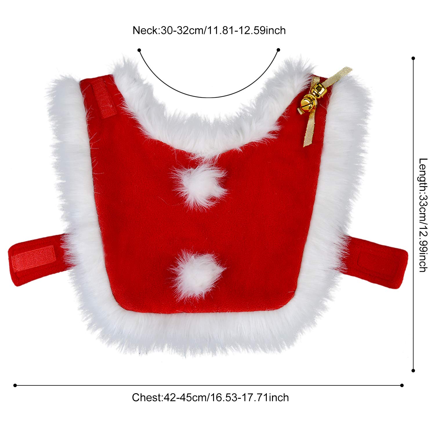 Legendog Cat Costume Christmas Adjustable Cat Santa Clothing Pet Costumes Pet Apparel for Small Dogs and Cats (Cat Christmas Costume with Bell)