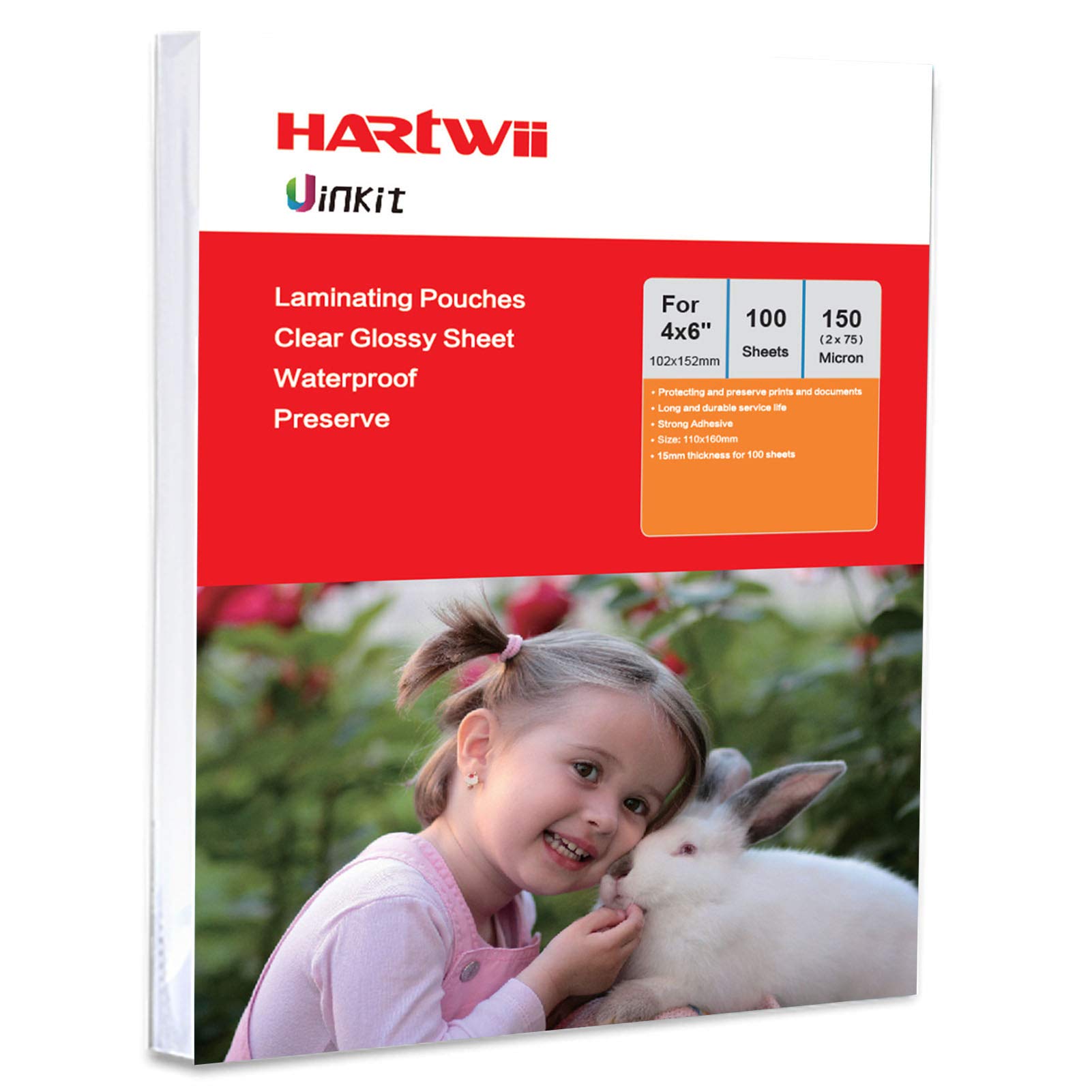 A6 Hot Laminating Pouches 150Mircon(75x2) -200 Sheets Pack 110x160mm for Seal 4x6 Size