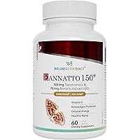 Wellness Extract Eannatto 150mg Vitamin E Tocotrienols Supplement with GG (Annatto Extract) - Most Potent Antioxidant for CoQ